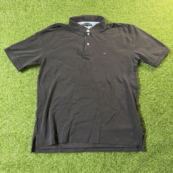 Tommy Hilfiger Other - Tommy Hilfiger Mens Regular Fit Short Sleeve Cotton Polo Shirt Black Sz XL Logo